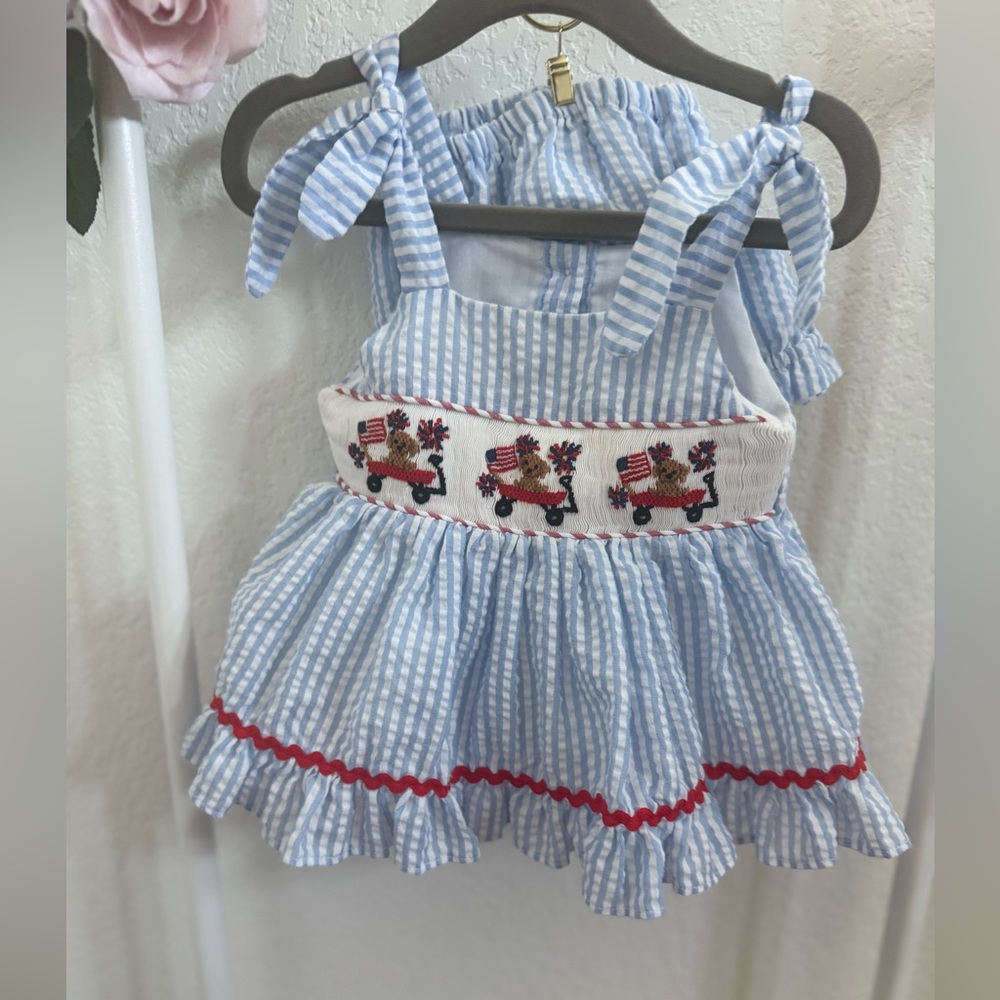 Baby Bee Boutique Patriotic Dress with Matching Bloomers